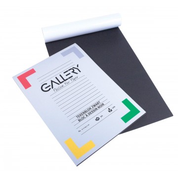 Gallery zwart tekenpapier, 21x29,7cm, A4, 120 g m², 20 vel