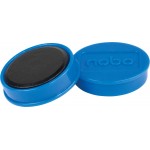 Nobo magneten diameter van 30mm, blauw, blister a 4 stuks
