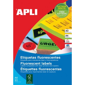 Apli fluo etiketten 99,1x67,7mm (bxh) groen
