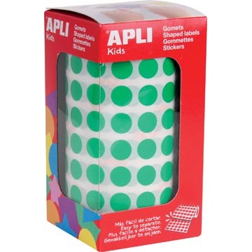 Apli Kids stickers op rol, cirkel diameter 10,5mm, groen