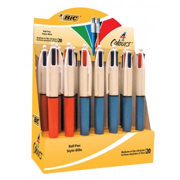 Bic 4 Colours Original, balpen, 0,30 n 0,32mm, 4 klassieke inktkleuren, doos a 20 stuks