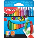 Maped waskrijt Color Peps Wax, doos a 12 stuks in geassorteerde kleuren